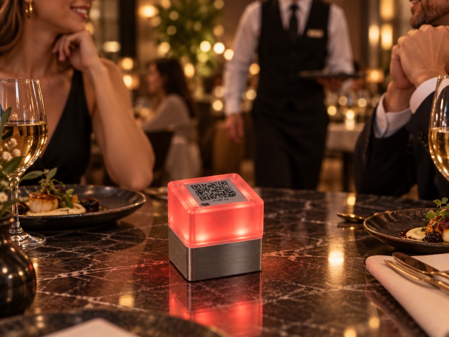 SmartCube leuchtet rot, weil der Tisch den Service gerufen hat