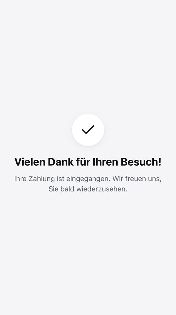 Bestätigung nach dem Bezahlen